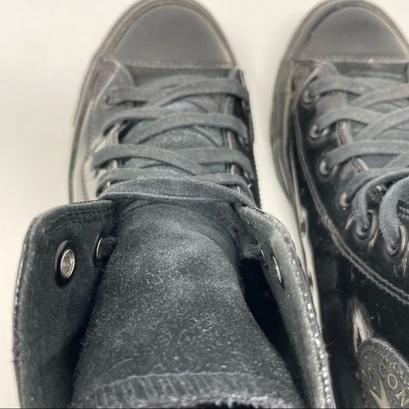 Converse Black patent leather Chuck Taylor High Tops Size 8/39 - Picture 8 of 8